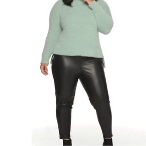 Size 4X Denise Bidot x Sonoma 🆕 Lined Vegan Leather Leggings Pants Black